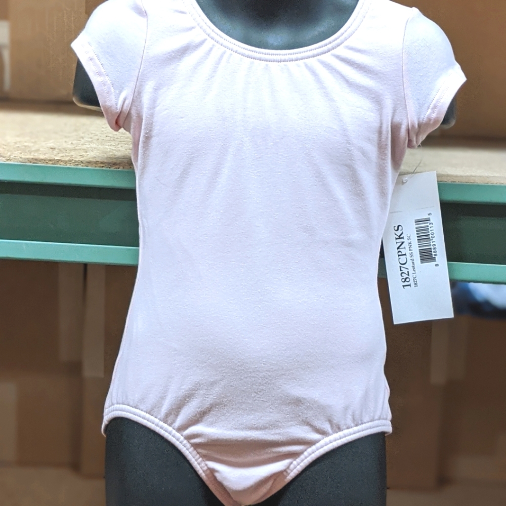 Little Girls Light Pink - Short Sleeve Leotard
